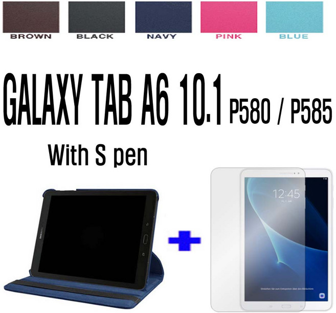 SM-P585 P585NO 갤럭시 탭A6 10.1 케이스+강화유리, 색상선택, 블랙+강화유리2장, 1개
