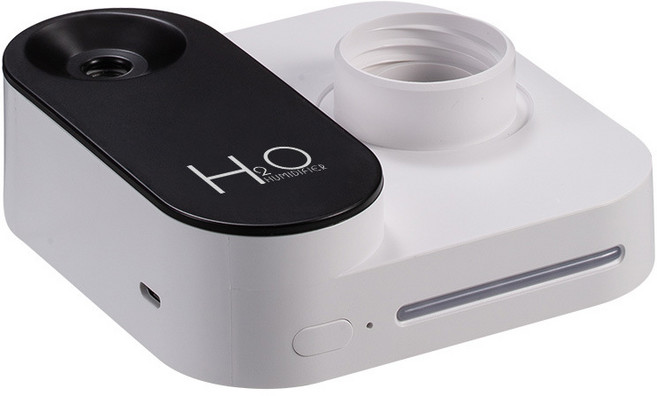 H/u2082O 迷你USB空氣加濕器, 白色 創意相機 內建電池1200毫升, QQW