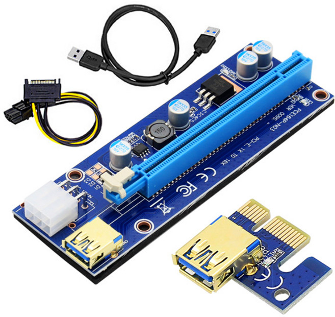 AONE PCI-Express 1x to 16X 009S LED 라이저카드