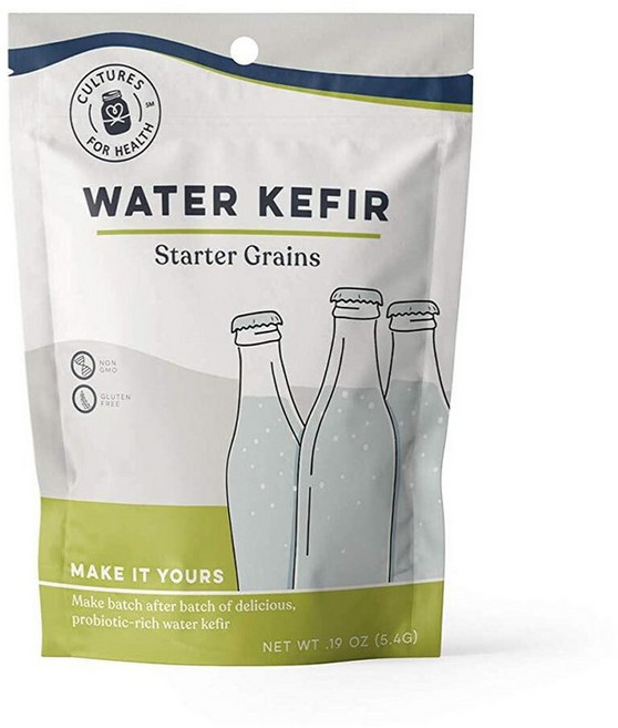 Cultures for Health 워터 케피어 그레인 더 강한 장 건강 DIY 발효 프로바이오틱 음료 파우더 가보 스타터로 무한한 공급을 제공합니다 효소가 함유된 GMO 프리, 5.4g, 1