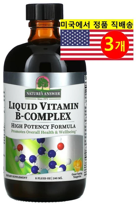 네이쳐스엔서 액상 비타민B-복합체 맛있는 귤 맛 240ml, 3개 - 쿠팡