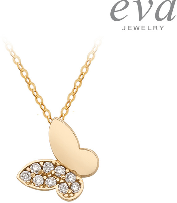 에바주얼리 심플한 14K 엘라 나비 심플 데일리 펜던트 2푼 체인 목걸이