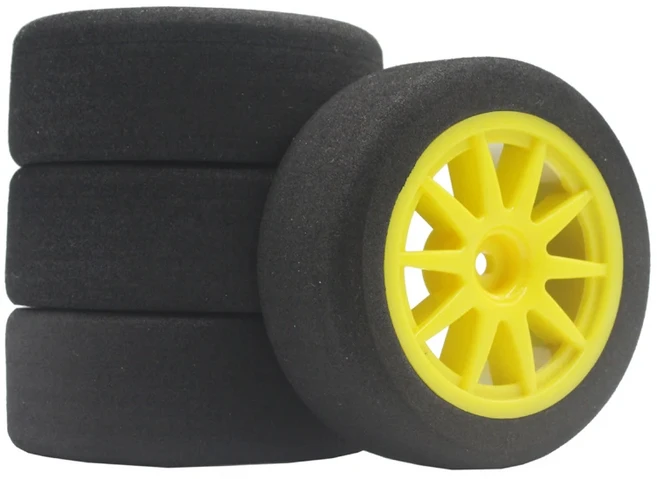 12mm 육각 RC 레이싱카 액세서리 4개 세트 레이싱 폼 타이어 휠 림 세트 HSP HPI 1/10 온로드 RC카용, 05 910Y-6019