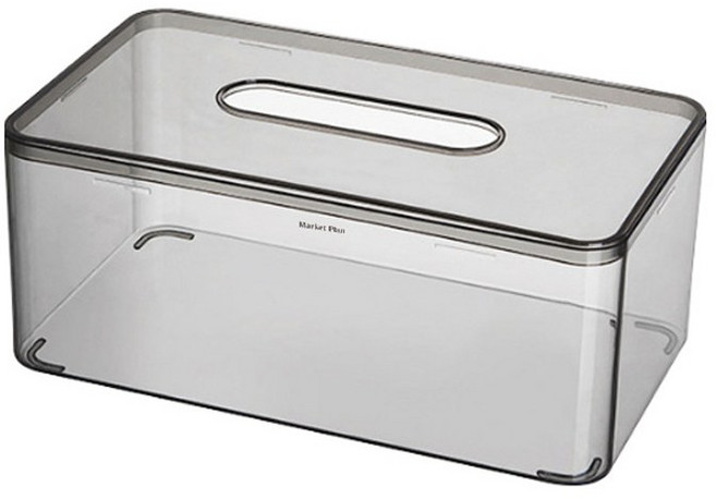 마켓플랜 아트 티슈 케이스, 블랙투명, 1개