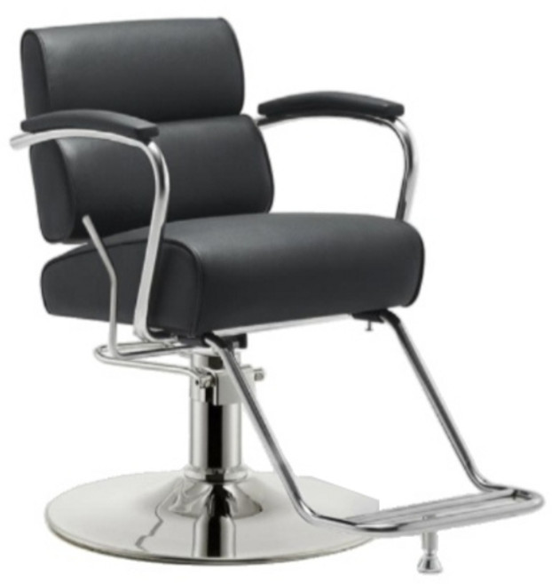 미용실경대의자 체어 네일샵 이발소 메이크업 헤어샵, A.은도금 검정 가죽