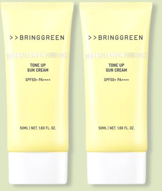 브링그린 슈퍼레몬 글루타치온 톤업 선크림 50ml 1+1, 2개