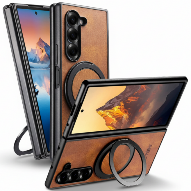 폰디 갤럭시 Z폴드 맥세이프 각도조절 거치대 가죽 케이스