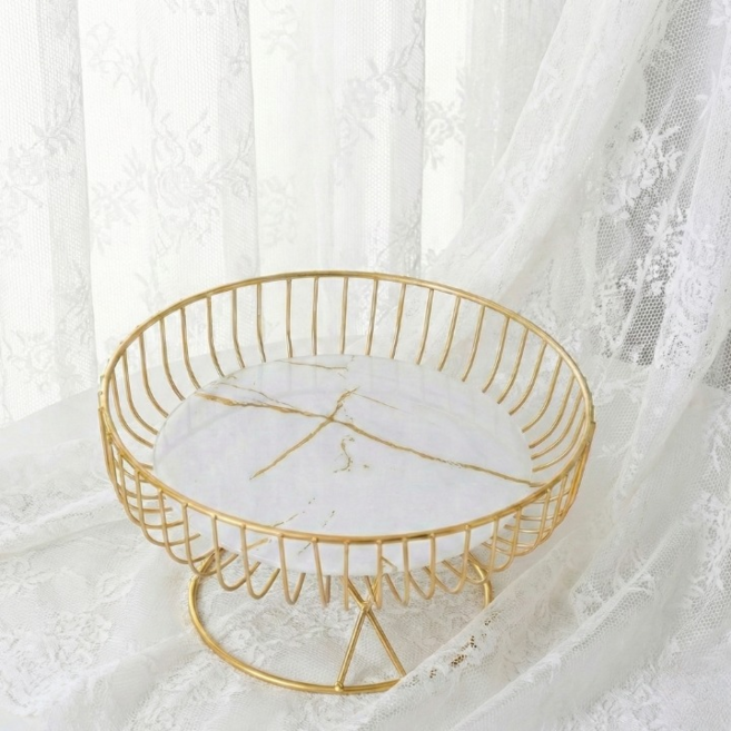 라넬리 인테리어 고급스러운 간식 과일 화장품 트레이, 1개