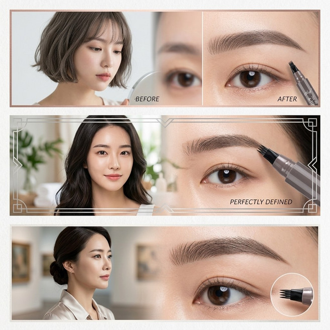 [에브리] 워터프루프 안지워지는 리퀴드 아이브로우 메이크업 펜 브라운 틴트 눈썹 방수 펜슬