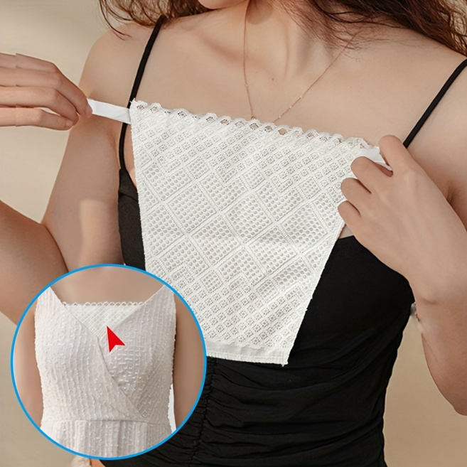 여성용 노출 방지 가슴 커버 브라탑 레이스 이너웨어 가슴 가리개