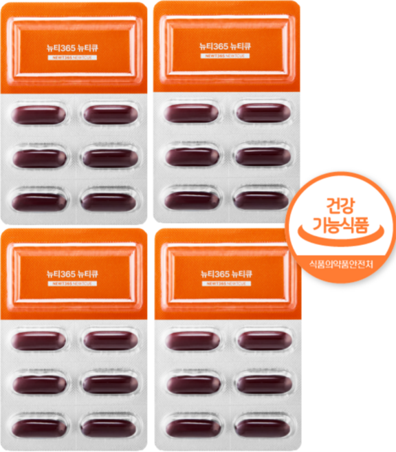 뉴티365 뉴티큐 초고함량 감마리놀렌산 입술포진영양제, 4개, 30정