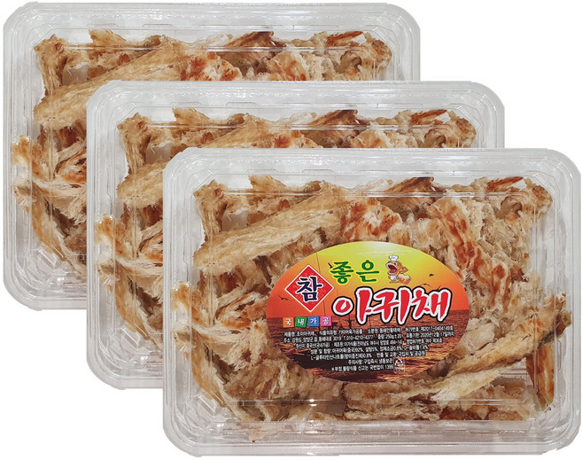 건어물파티 국내가공 참좋은 구운 순살 아귀채, 3개, 200g