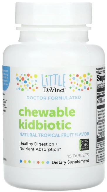 리틀다빈치 츄어블 키드바이오틱 열대과일 45 타블렛, 2개, 45정 - 쿠팡