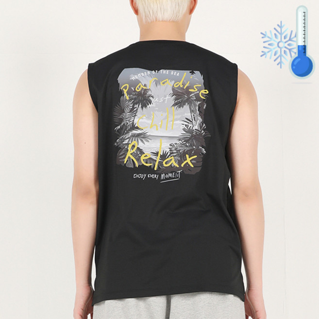 아우라큐 나시 파라다이스 민소매 나시 티셔츠 남여공용 레이어드