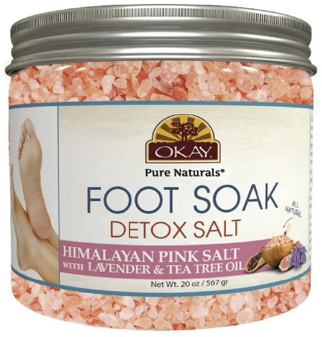 Okay Pure Naturals 풋 소크 히말라얀 핑크 솔트 라벤더 & 티 트리 오일, 1개 - 쿠팡