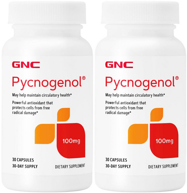 GNC 피크노제놀 100mg 30정 x 2 Pycnogenol, 100mg 30캡슐 2개, 2개