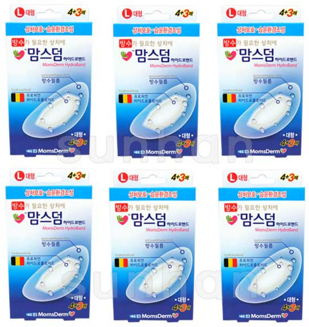 맘스덤 하이드로 밴드 대형 (4+3매) 7매/방수/습윤/상처/밴드/반창고, 6개