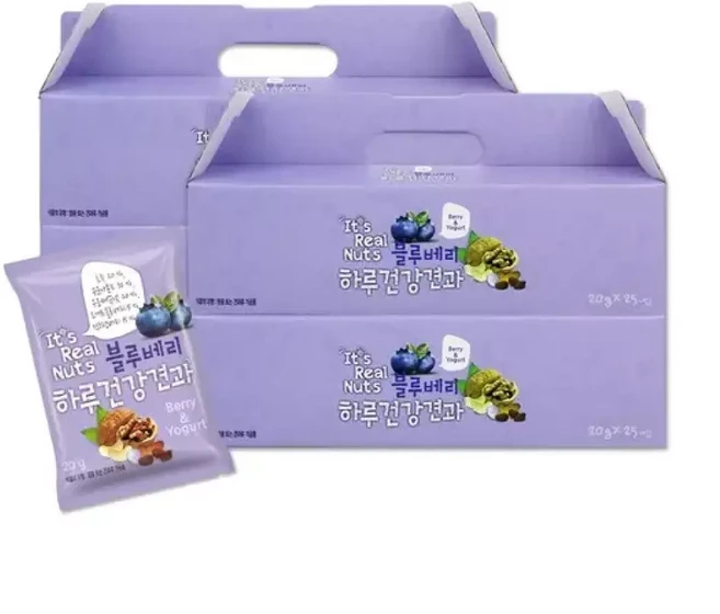 리얼넛츠하루건강견과 블루베리 요거트 4박스20g 25봉 총 100봉, 20g, 1세트