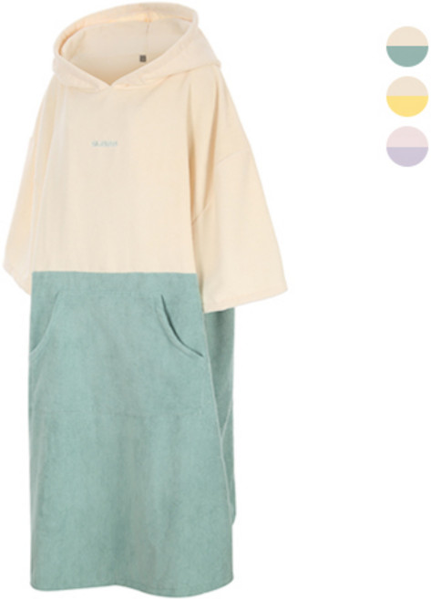 서브22 물놀이 가운 판초타월 비치타올, 1개, 크림민트