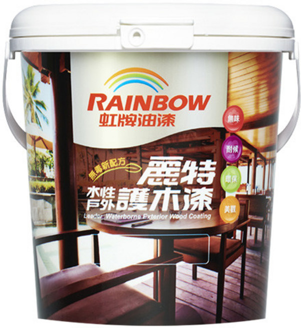 虹牌油漆 麗特水性戶外護木漆, 1個