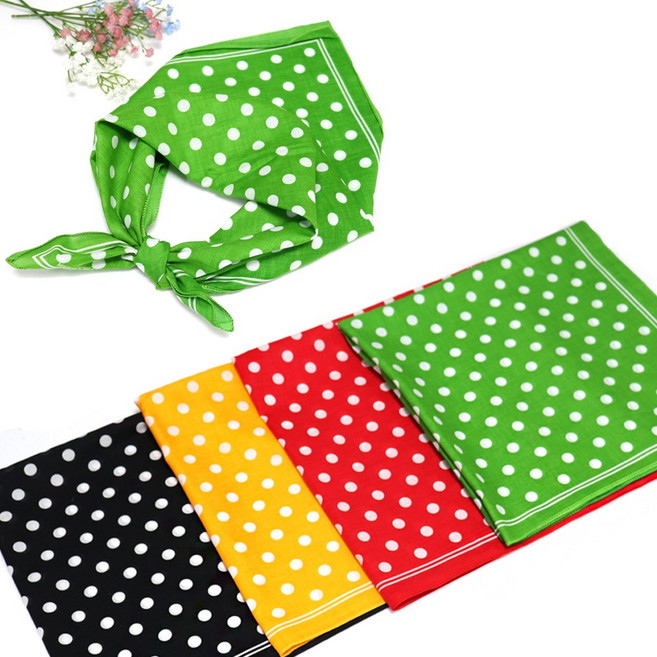 콘도라 땡땡이손수건 면60수 단체 면 손수건 큰사이즈 도트손수건 등산 아웃도어 반다나 예술제 학교운동회 동창회 두건 목스카프