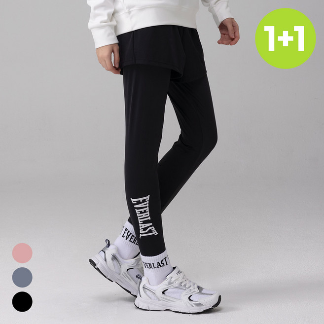 에버라스트 1+1 여성 투인원 반바지 레깅스 일체형 빅로고