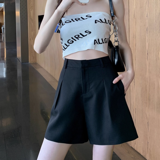 투니스 여성 하이웨이스트 스트레이트 캐주얼 반바지