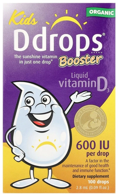 Ddrops 디드랍스 어린이용 부스터 올가닉 액상 비타민D3 600IU 2.8ml, 1개 - 쿠팡
