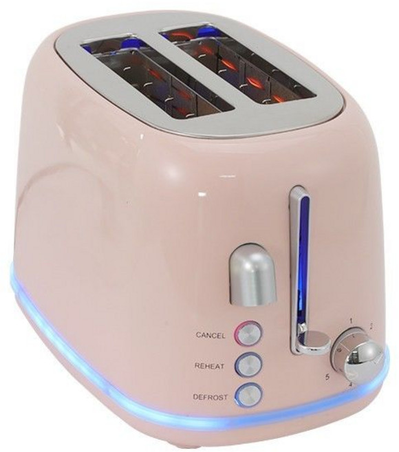 復古烤漆烤麵包機，多士爐，投影儀，解凍功能，6檔調節, 1個, 220V粉色