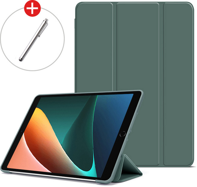 두스피릿 갤럭시탭 A9 PLUS 플러스 11인치 호환 북커버 케이스 +터치펜, 딥그린, 1개