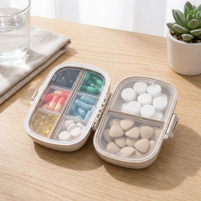 리빙빈 미니 휴대용 강력 밀폐 알약 케이스, 1개