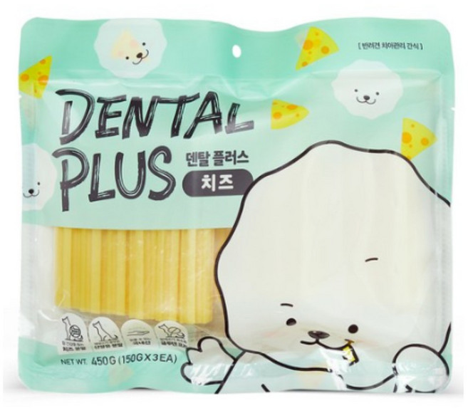 강아지 간식 덴탈플러스 덴탈껌, 치즈, 450g, 1개