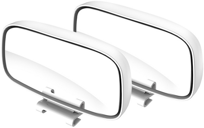 사이드미러 보조미러 사각지대 주차 차량 보조거울 각도조절, 화이트, 1세트, 컨텐츠 참조