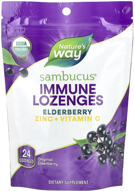 Nature's Way Sambucus® 엘더베리 면역 사탕 정제 오리지널 엘더베리 사탕 정제 24정, NaturesWaySambucus엘더베리면역사탕정제오리, 1개 - 쿠팡