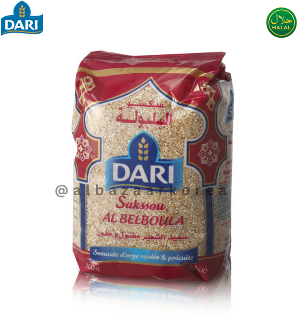 DARI Sakssou Al Belboula - Barley Couscous 100% Barley 다리 삭수 알 벨불라 - 보리 쿠스쿠스 100%, 1개, 500g