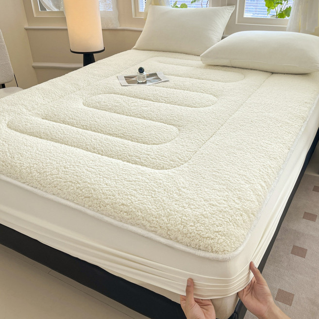 시스슈 캐시미어 매트리스 커버 세탁 가능한 코튼 베드 커버 360도 풀 커버 두꺼운 베드 커버 방진