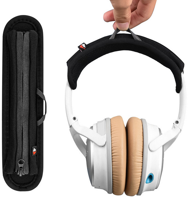 스냅케이스 헤드폰 헤드셋 콤포트 헤드 폼커버 헤어 밴드 교체, 대형, 블랙