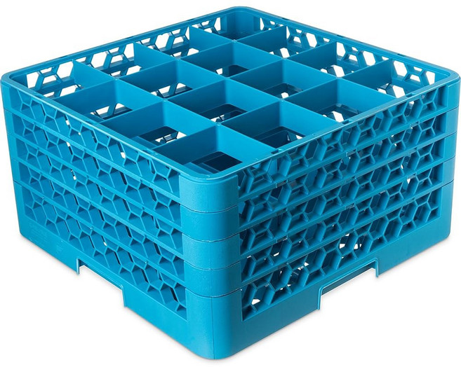 칼라일 푸드서비스 제품 RG9 13 9칸 익스텐더 OPTICLEAN 214 2개 유리, Carlisle Blue, 8.72", 3_36 Compartment