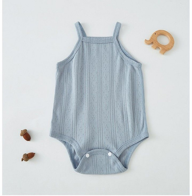 寶寶吊帶哈衣 夏季薄款打底透氣內搭背心爬服