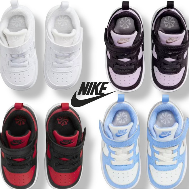 나이키 벨크로 찍찍이 베이비 아기 유아 코트버로우 로우 리크래프트 운동화 키즈 흰검 화이트 신발 돌선물