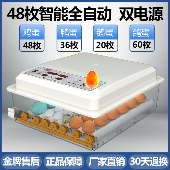 딩밍월드 메추리 부화기 종란 계란만들기, 48개 듀얼전원