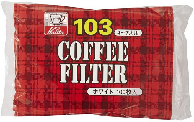 칼리타 커피 필터 화이트 4-7인용 NK103, 1개, 100개