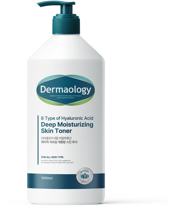 [병풀잎수 20% 함유] 더마올로지 8중 히알루론산 대용량 수분 토너 1L 스킨 토너 닥토 닦토 모공 여성 여자 남성 남자, 1개