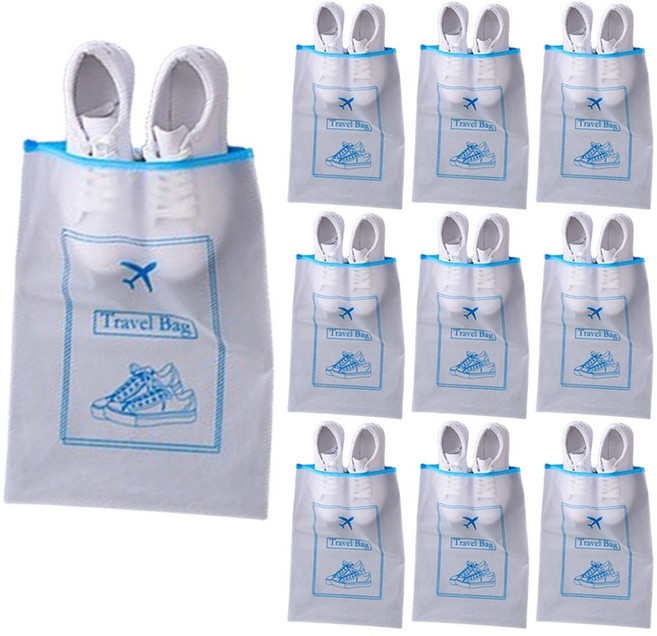 단비루리 여행용 방수 신발 지퍼 파우치 10p 세트
