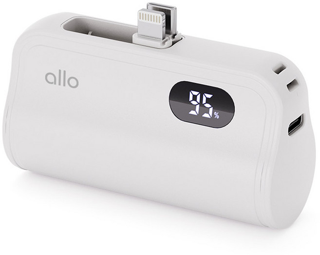 알로코리아 미니 도킹형 갤럭시 아이폰 올인원 보조배터리 5000mAh, 502DA
