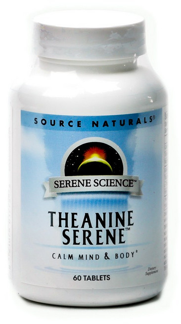 SOURCE NATURALS 無麩質無糖茶氨酸膳食補充錠, 60顆, 1罐