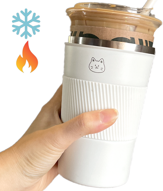 감성픽 더위사냥 보온보냉 차량용 냉온 컵홀더, 화이트, 1개