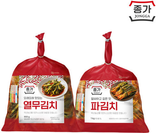 종가 파김치 900g + 열무김치 900g, 1세트, 1.8kg