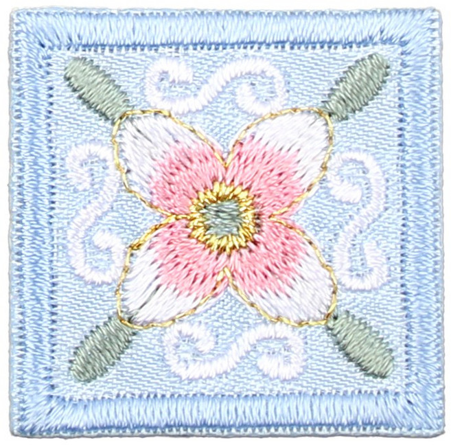 사각미니 한복장식 자수 패치 와펜 마크 열접착형, 5개, 사각자수-소(NO.107)