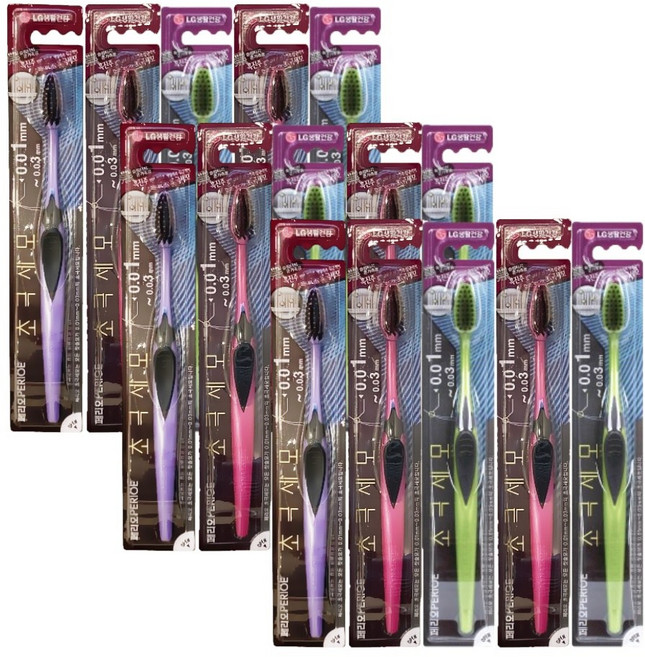 페리오 초극세모 슬림터치 온가족용 칫솔 1개 (색상다양 랜덤발송), 1개입, 15개